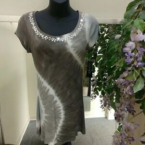 INC International Concepts Sequin Ombre Tie Dye T-shirt